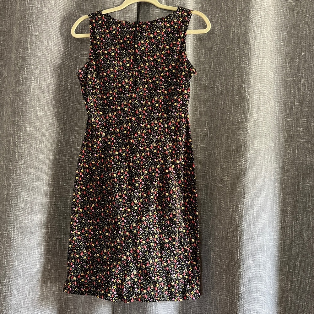 Vintage 90’s Betsy Lauren - ditsy floral print on black mini dress - size 10 - Picture 6 of 14